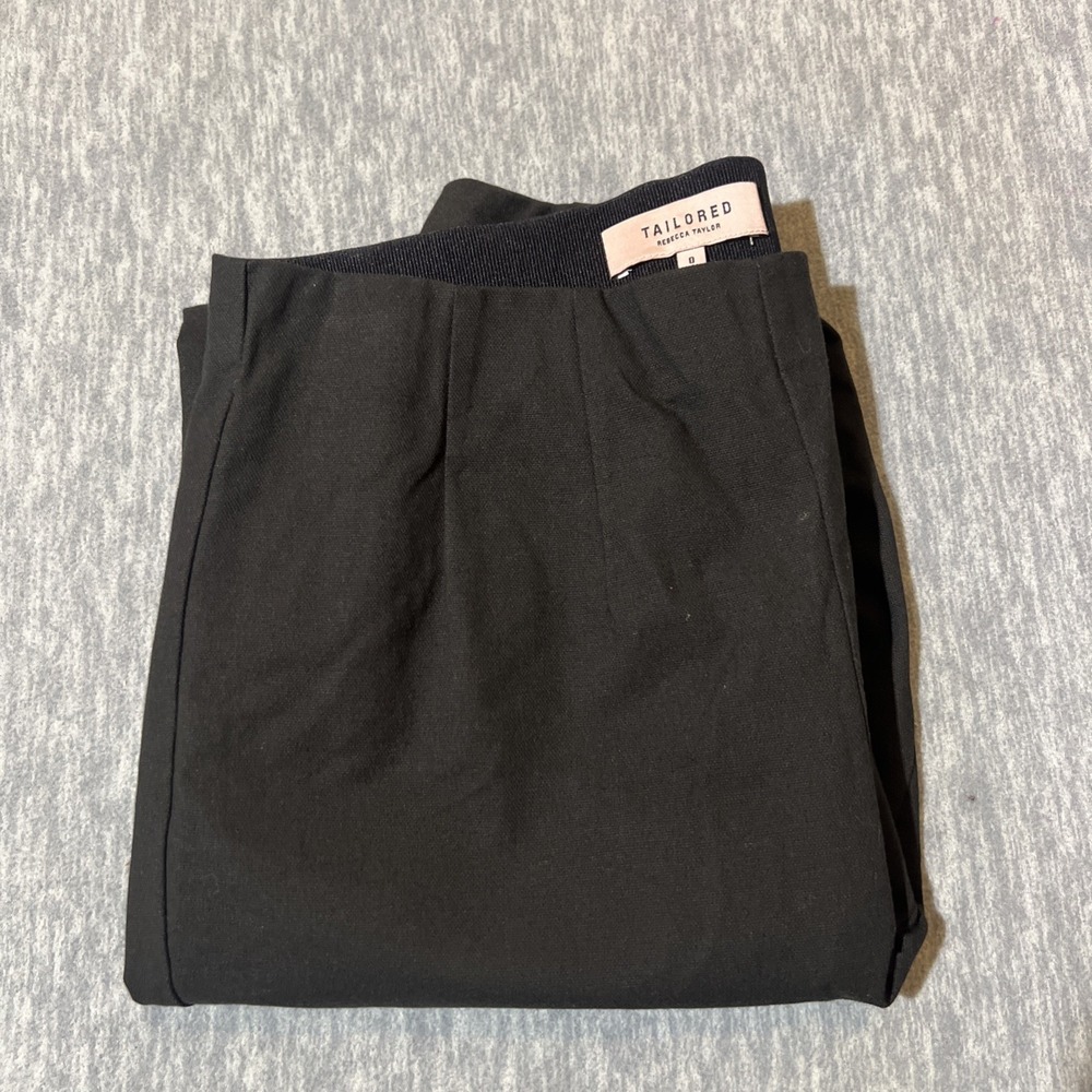 Rebecca Taylor TAILORED Pants Women Sz 0 Black Trouser Dress Skinny Side Zip - Picture 11 of 11